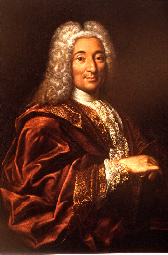 Engraved portrait of Pierre Fauchard in a wig